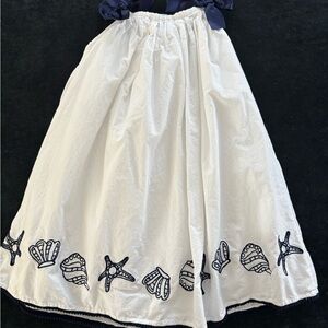 Rachel Zoe White toddler dress with Navy Embroidery
